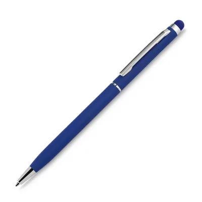 Caneta metálica azul com ponta touch - 1963469