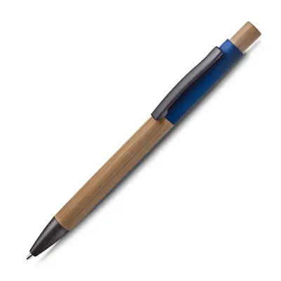Caneta bambu com detalhe azul - 1829829
