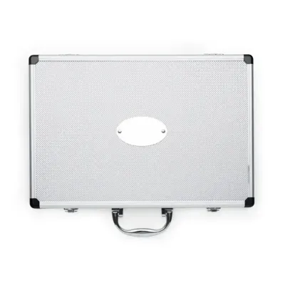 maleta de alumínio texturizado com placa central - 1811259