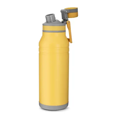 garrafa térmica amarela com proteção bocal - 1955307
