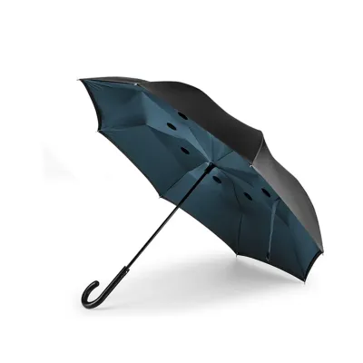 Guarda-chuva preto e azul