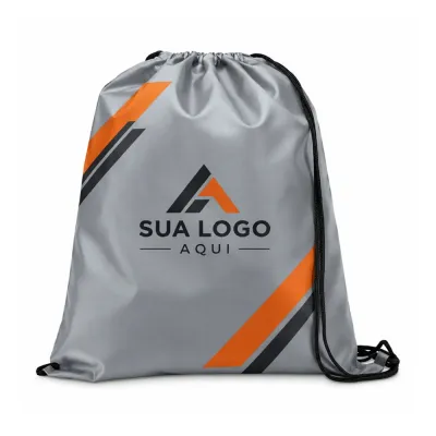 Sacola / Mochila Cinza Personalizada