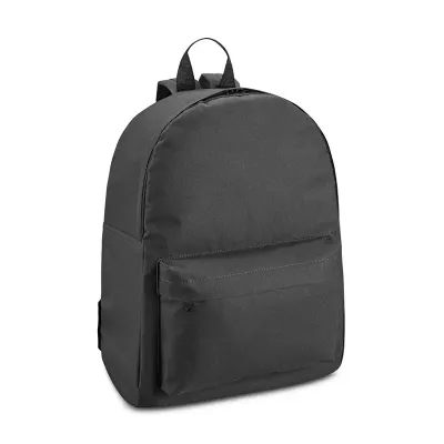 Mochila em 600D Preto com bolso frontal com fecho