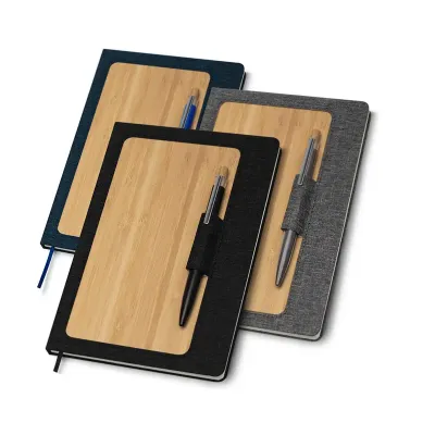 Caderno com capa em bambu - 1882075
