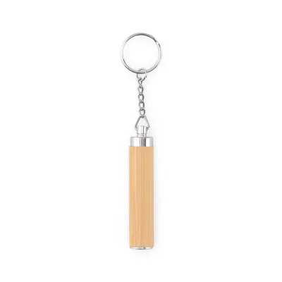 Chaveiro em bambu e ABS com lanterna LED - 2234048