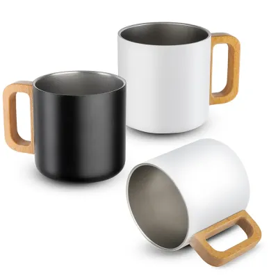 Caneca térmica com capacidade de 400ml, parede dupla em aço inox (