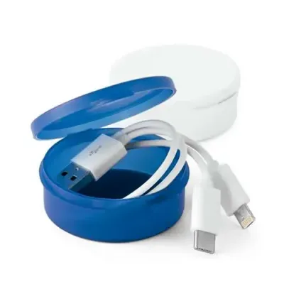 Cabo USB 3 em 1 (azul ou branco)