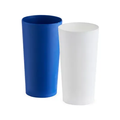 Copos long drink: azul e branco