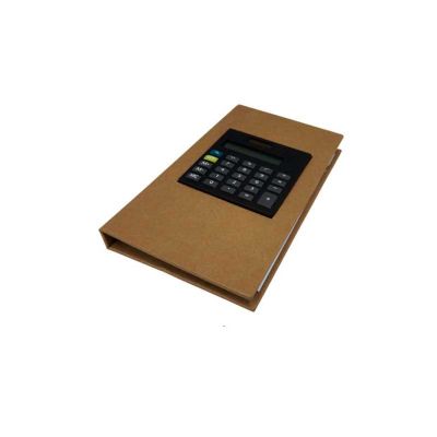 Bloco de anotações com calculadora, sticky notes e marcadores de páginas em cores diferentes. - 1945718
