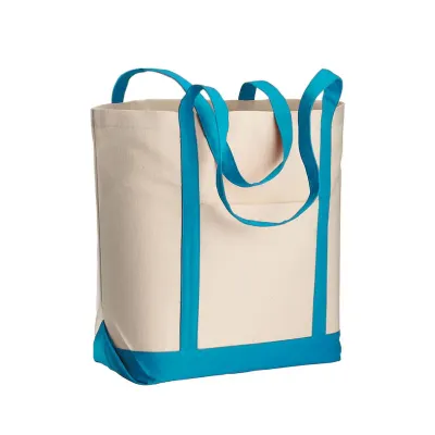 Bolsa para compras, confeccionada em Algodão Azul