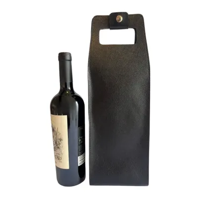 Porta vinho em sintético preto - 1987770