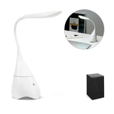 GRAHAM. Luminária de mesa com caixa de som em ABS