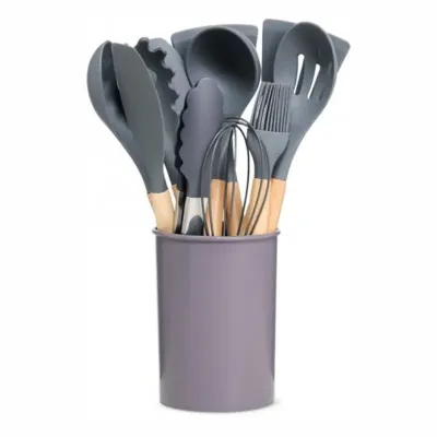 Kit Utensílios de Cozinha - Cinza