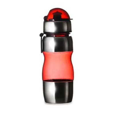 Squeeze de alumínio vermelho 450ml com alça plástica
