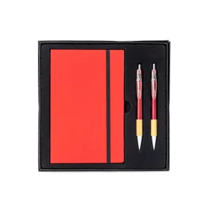 Kit Executivo Vermelho com caneta e lapiseira