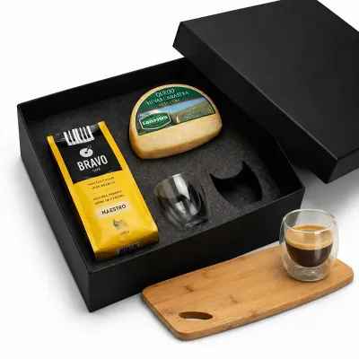 Kit café Personalizado em caixa de papel com sache Premium