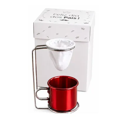coador para café com caneca de aluminio