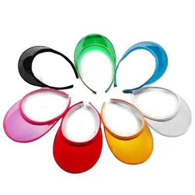 Viseiras coloridas em acrílico