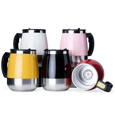 Caneca com Misturador 350ml - opções de cores