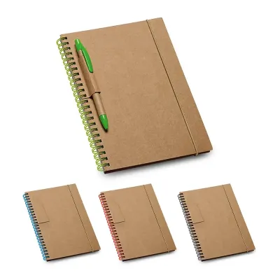 Caderno B6 espiral de capa em cartão