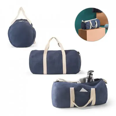 Sacola esportiva ou viagem em denim reciclado 