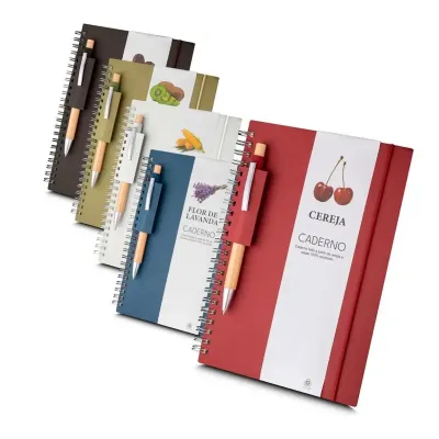 Caderno A5 com capa em papel 100% reciclado - cores - 2098914