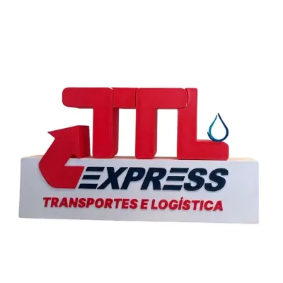 Logo decorativo produzido em impressão 3D