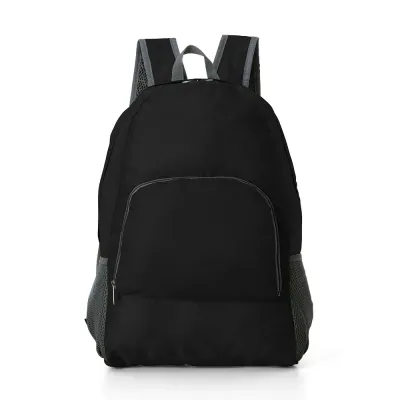 Mochila de Nylon Dobrável Preta 21L