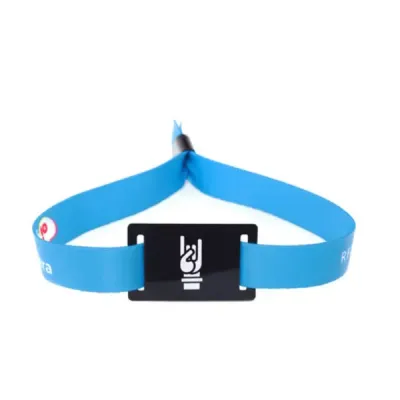 Pulseira de Tecido Ajustável Azul Personalizada