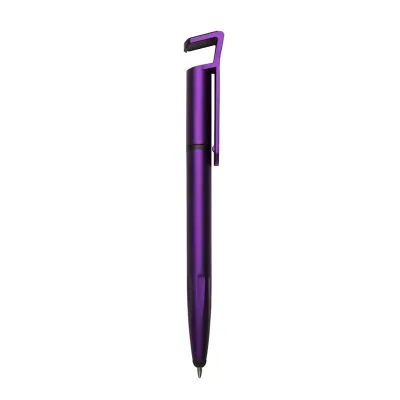 Caneta Plástica Roxa Touch com Suporte