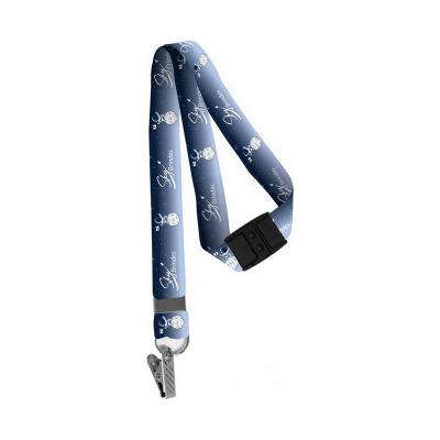 Cordão de crachá 20mm, confeccionado em fita de poliéster acetinada. Processo de gravação frente ...