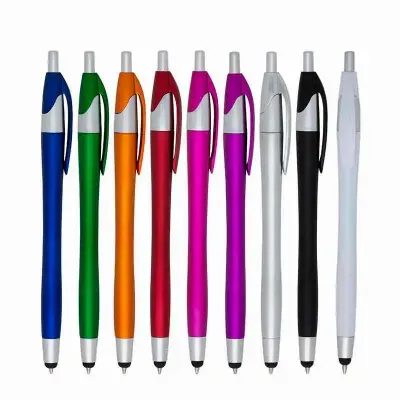 Caneta Touch colorida com ponta emborrachada - opções de cores