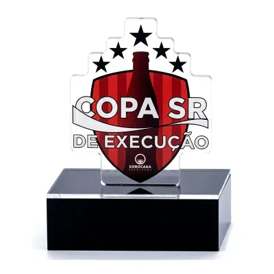 Troféu Acrílico 3D Premium Personalizado Promocional