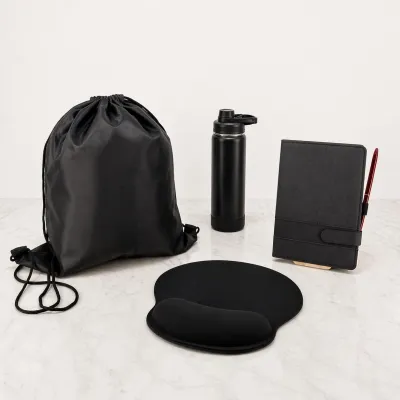 Kit Corporativo com Garrafa 550ml Caderno A5 e Sacochila