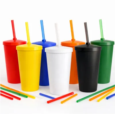 Copo com Tampa e Canudo 450ml 1