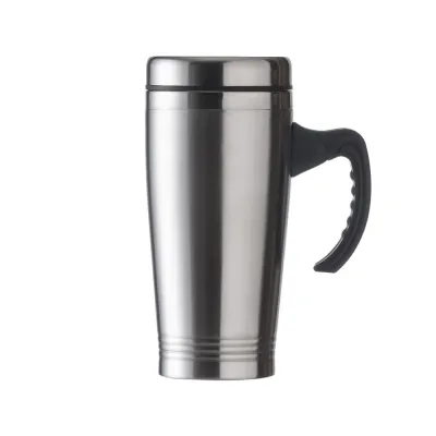 Caneca Inox 450ml com Alça e Tampa - 1