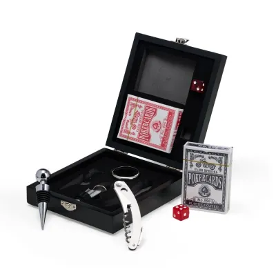 Kit Vinho e Jogos de Mesa em Estojo MDF - 1