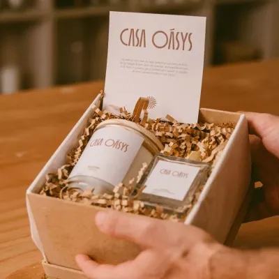 Box Aromático Vela + Home Spray 