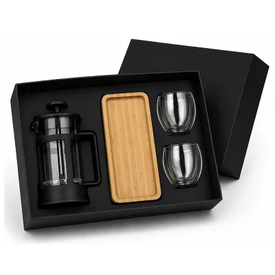 Kit cafe personalizado com copos de vidro
