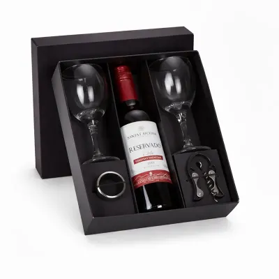 Kit vinho personalizado em caixa
