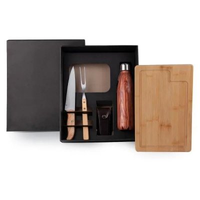 Kit Churrasco Com Garrafa E Canivete 6 Pçs Personalizado - Foto 1