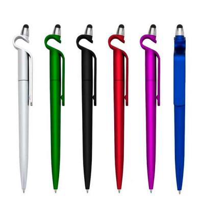 caneta plástica com suporte e ponta touch