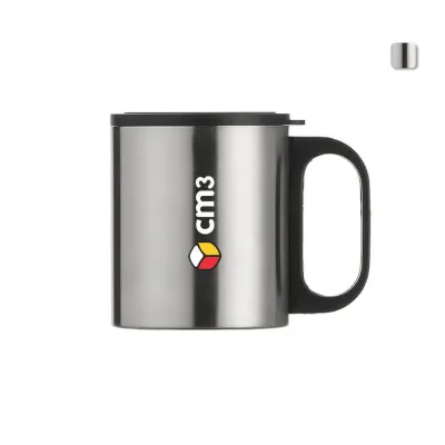  Caneca Personalizada Inox 180ml com Tampa