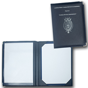 Porta-diploma com visor transparente para encaixe de papéis / diploma