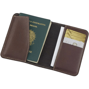 Porta passaporte Personalizado com 3 locais para cartões 