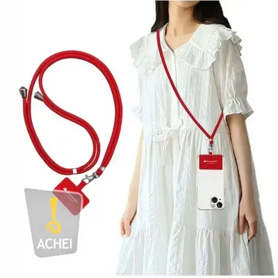 Cordão para celular vermelho personalizado