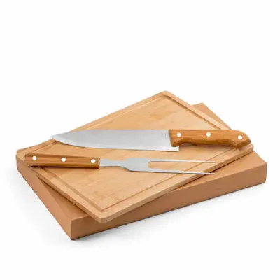 Kit churrasco com garfo, faca e tábua - 814845