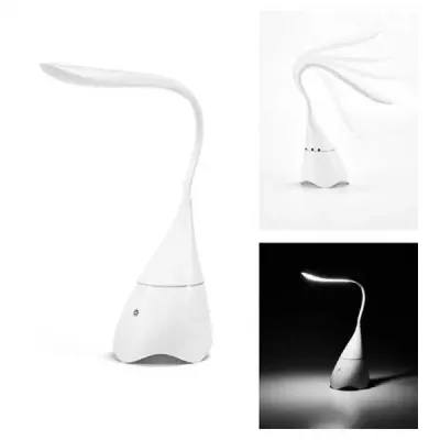 Luminária de mesa branca com braço flexível e caixa de som - 815840