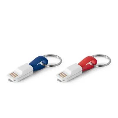 Cabo USB com conector 2 em 1 em ABS e PVC