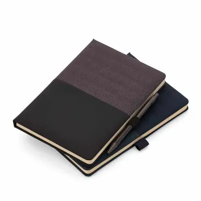 Caderno de anotações com suporte para caneta